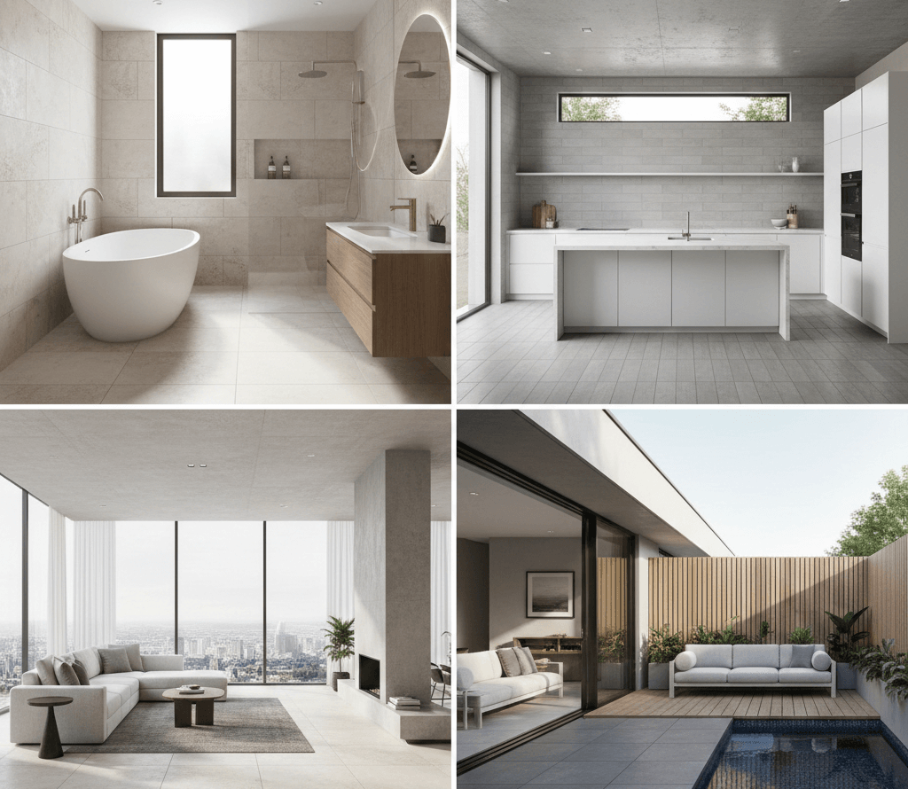 Best tiles for bathroom, kitchen, living room, and outdoor spaces